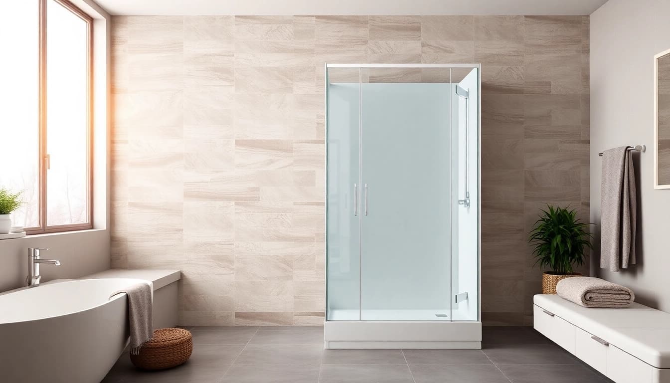 Erleben Sie die sonni Duschkabine 90x90, stilvoll in einem modernen Badezimmer präsentiert.