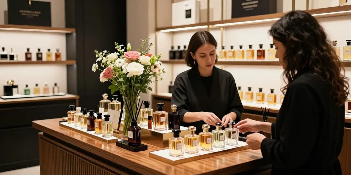 Engaging fragrance boutique showcasing popular perfumes for in-depth perfume reviews.