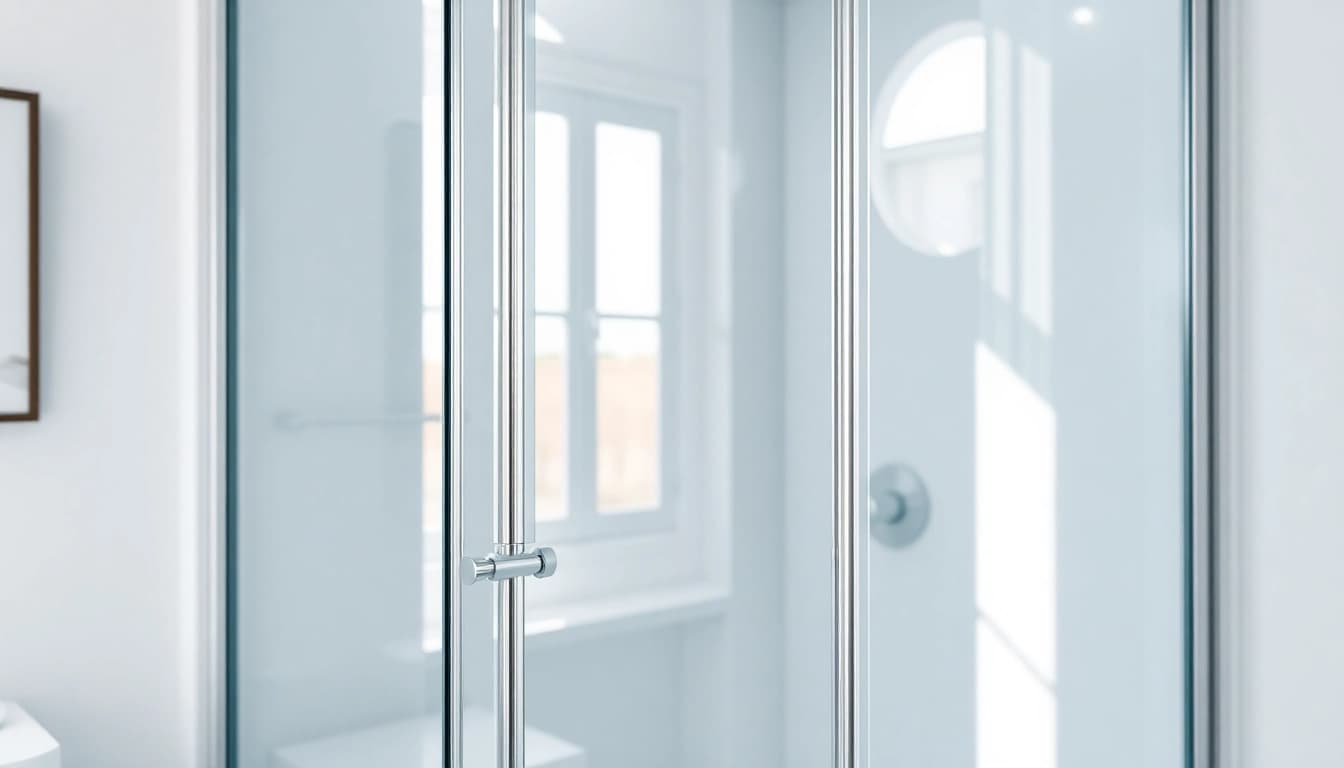 Stilvolle duschkabine 100x100 pendeltür in modernem Badezimmer mit eleganten Details.
