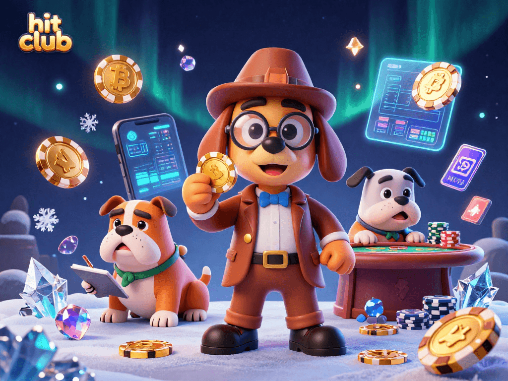 Engage in exciting games at hit club with a detective and bulldog revealing poker clues.