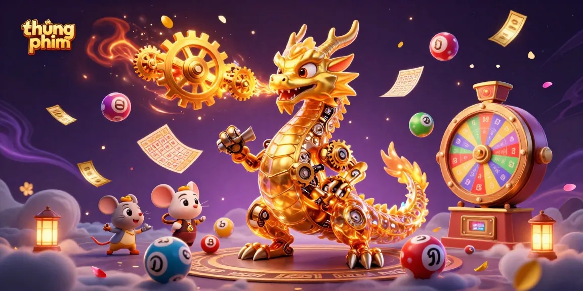 Engage with thúng phim as the golden dragon releases gear-powered lottery excitement, showcasing dynamic gambling elements.