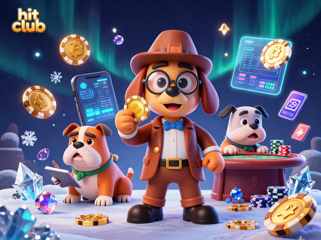 Engage in exciting games at hit club with a detective and bulldog revealing poker clues.