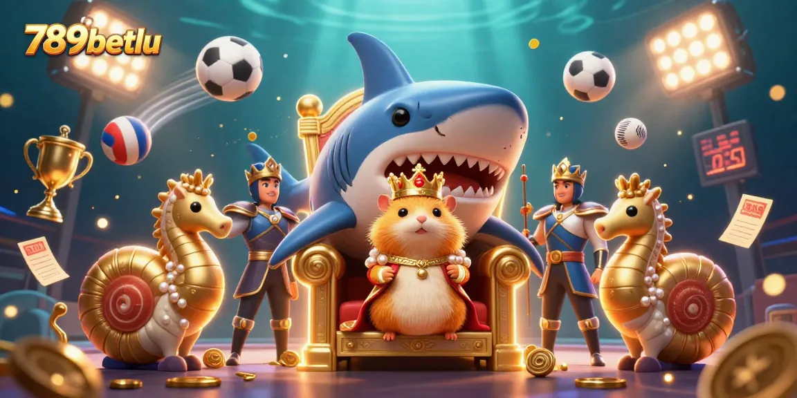 Experience thrilling gaming at 789betlu with a vibrant underwater casino scene featuring a golden hamster king.
