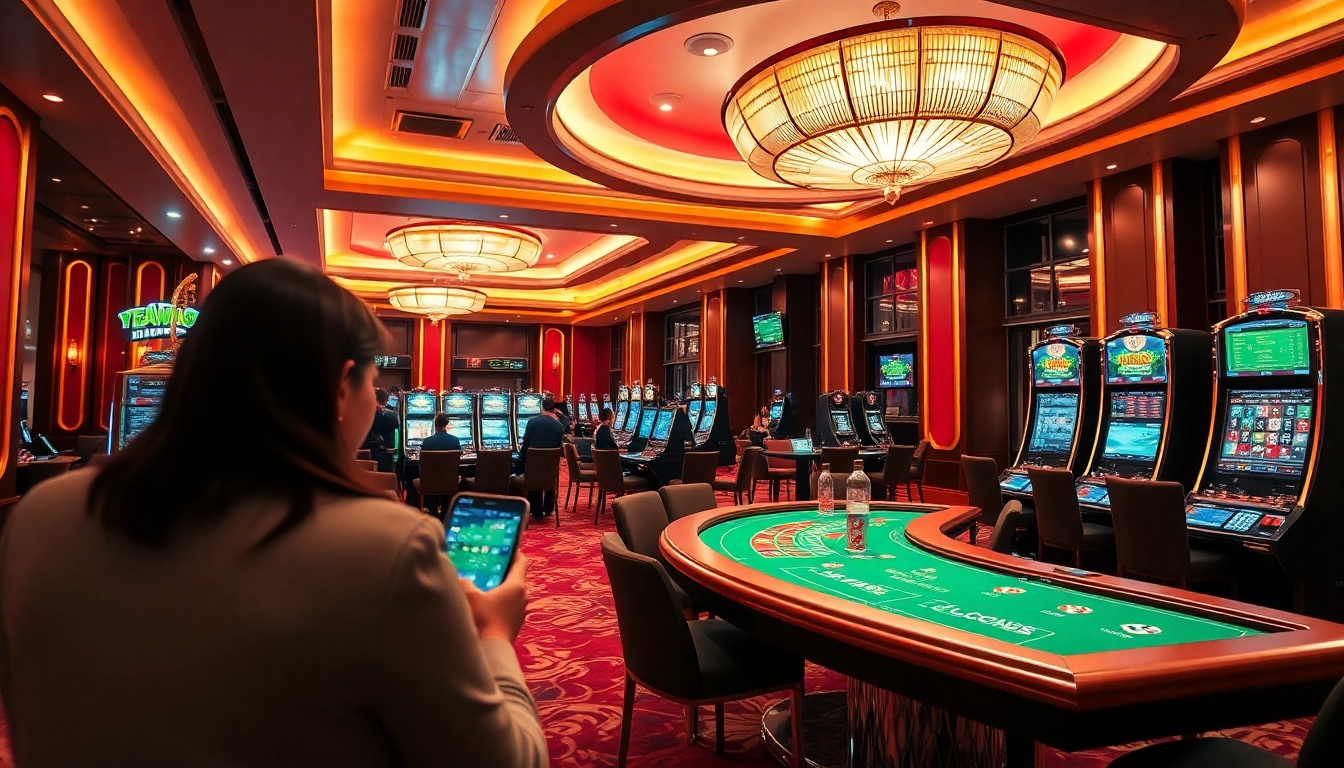 Experience the thrill of gaming at ev88win.live with an elegant casino ambiance and vibrant players.