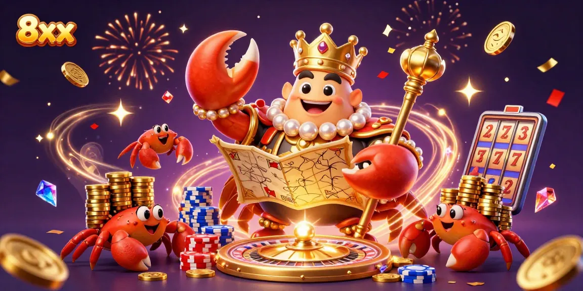 Players enjoy thrilling wins at 8xx featuring a glorious crab emperor and dazzling casino elements.