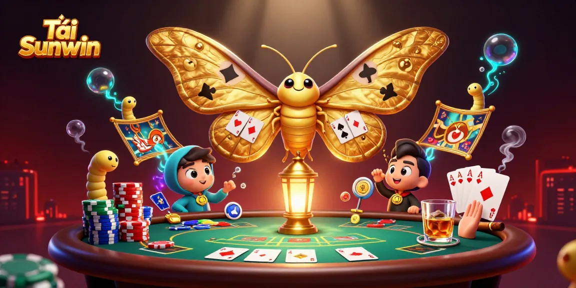 Play and win with Tải Sunwin as you enjoy vibrant casino scenes in a colorful 3D illustration.